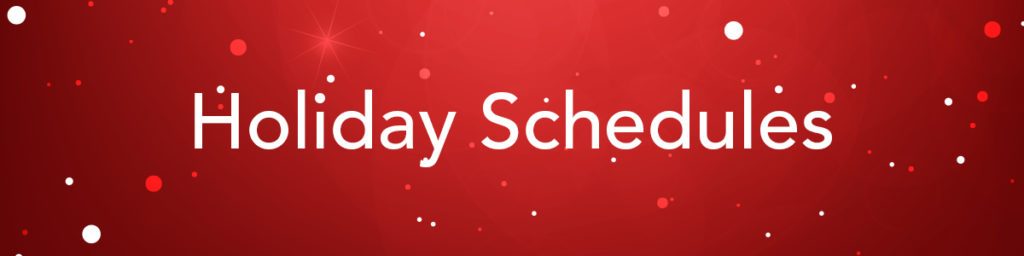 Holiday Office Schedules