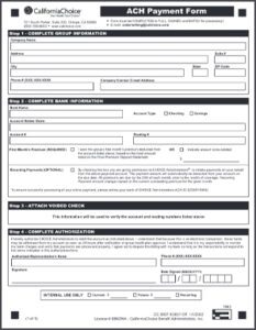 CaliforniaChoice ACH Payment Form