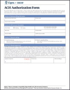Cigna + Oscar ACH Authorization Form